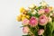 Helichrysum Straw flower bloomingÂ on white background